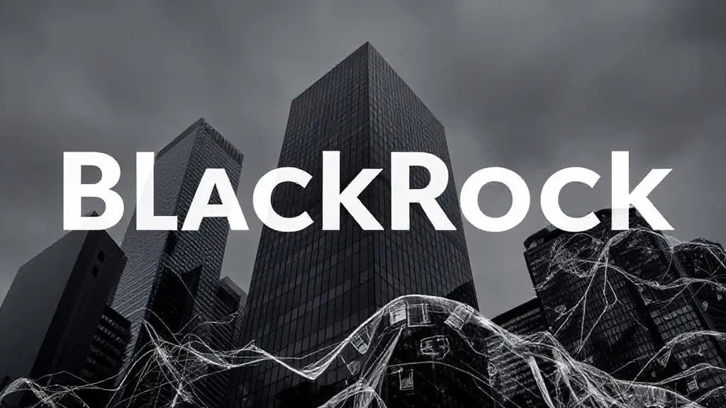 BlackRock Net Worth: Illustrative view of the BlackRock name superimposed on modern skyscrapers, symbolizing the financial giant's scale.
