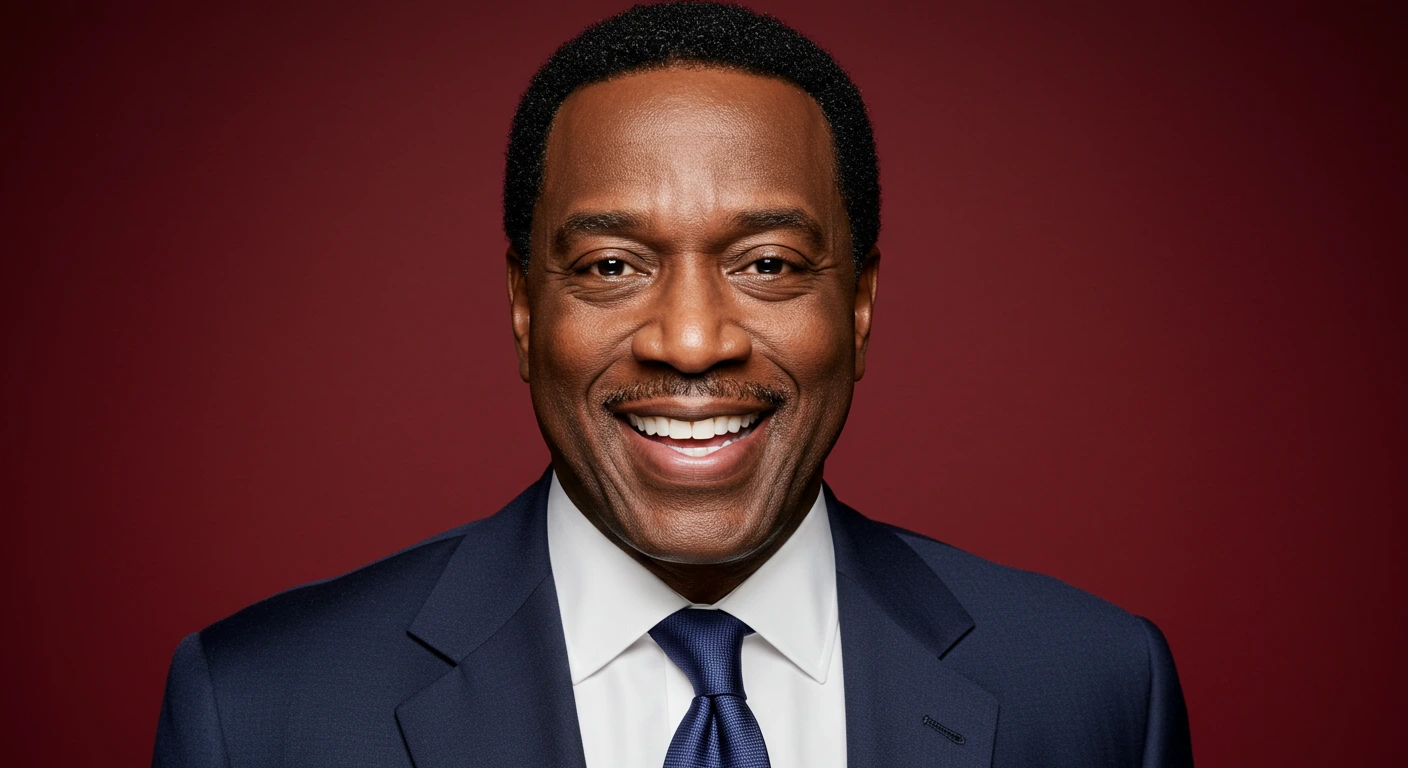 Close-up portrait of Byron Allen, a prominent figure in the media industry, smiling confidently.