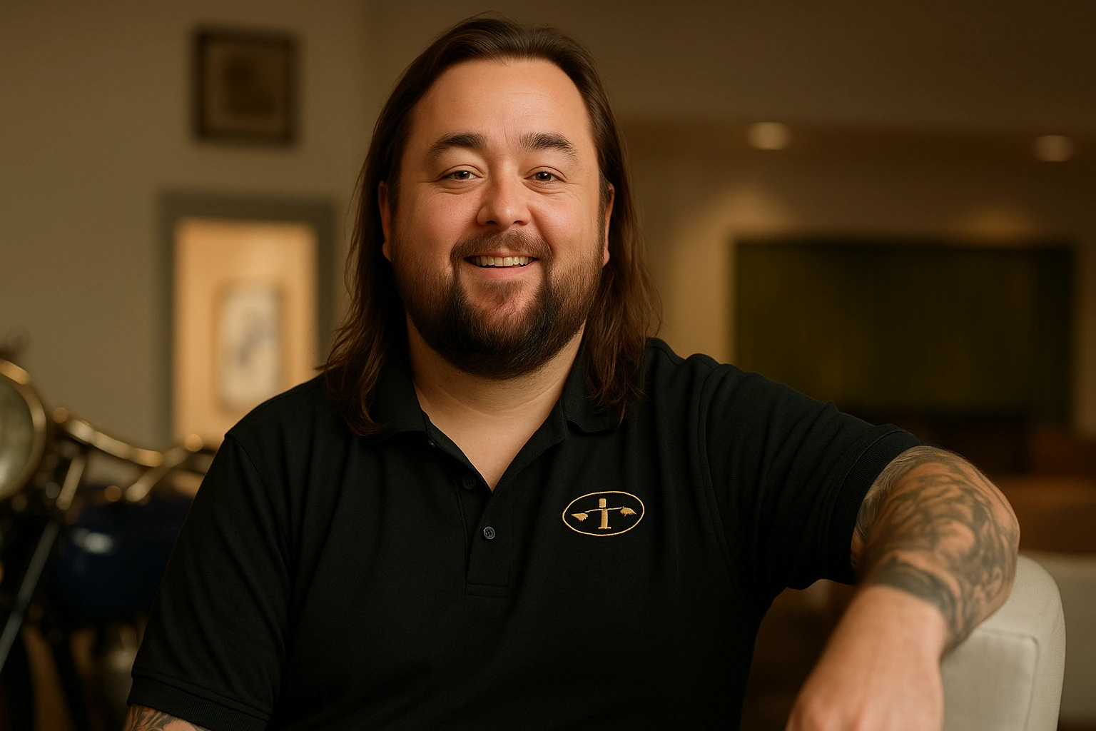 Chumlee net worth: Close-up portrait of Austin "Chumlee" Russell smiling.